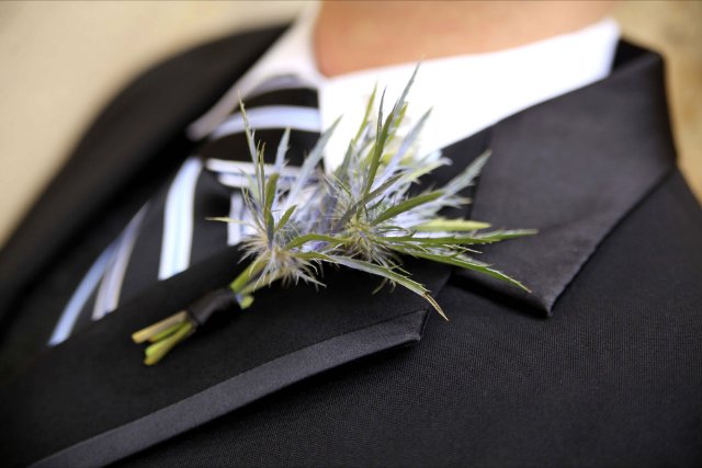 blue, boutonniere, mens warehouse, suit, nashville, wedding